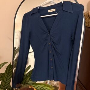 Madewell Deep Blue Button-Down Shirt